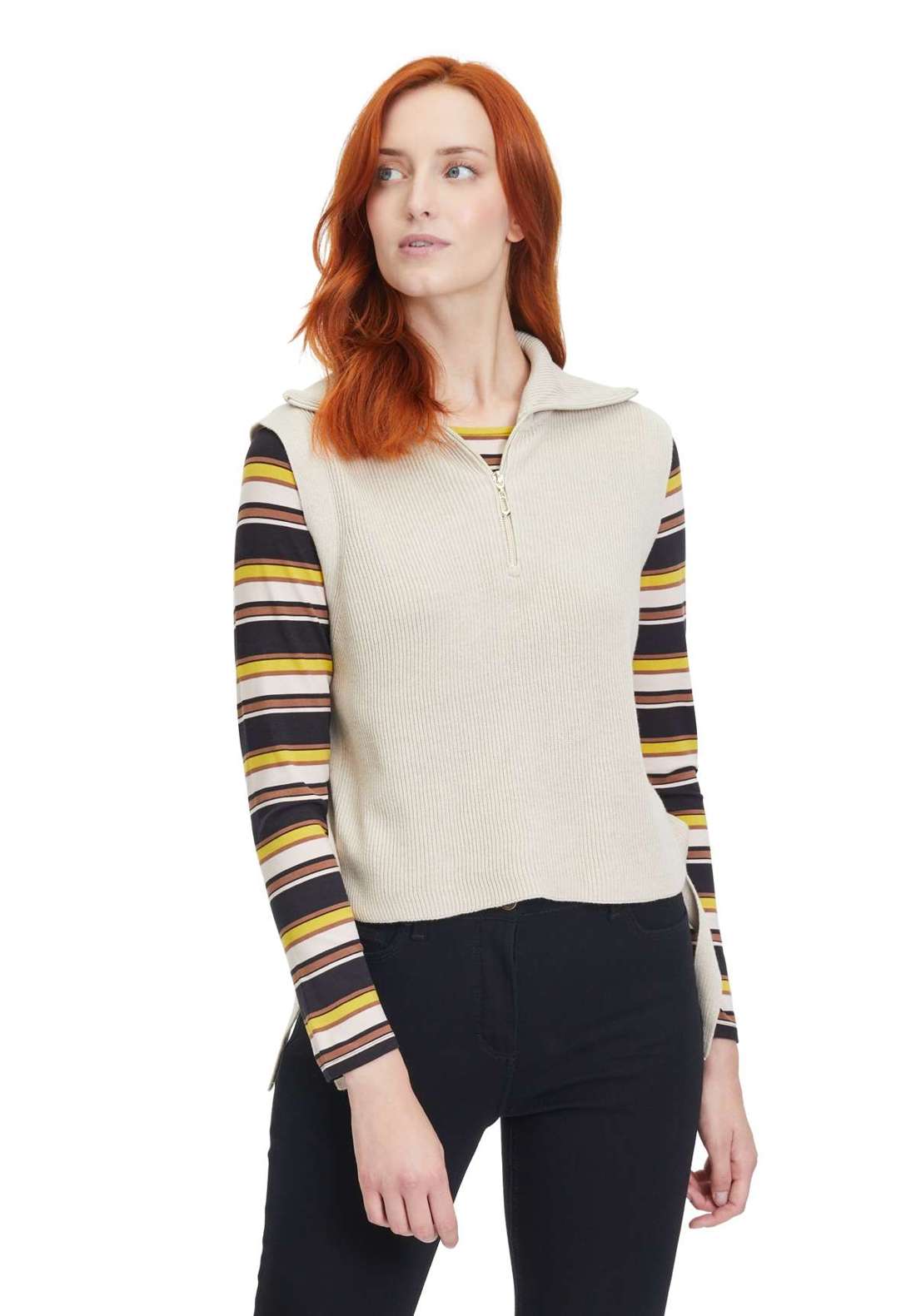 Вязаный топ Strickpullunder mit Reißverschluss