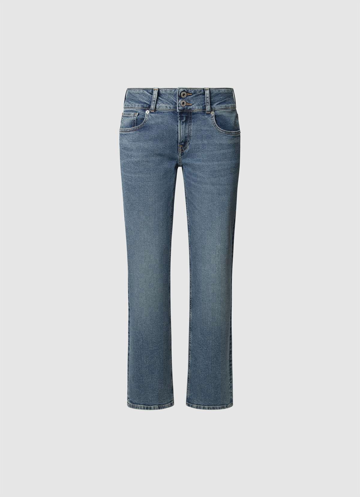 Прямые джинсы с застежкой на две пуговицы. STRAIGHT JEANS LW