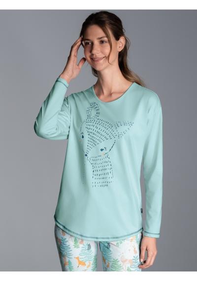 Пижамы TRIGEMA Schlafshirt Langarm mit süßem Printmotiv