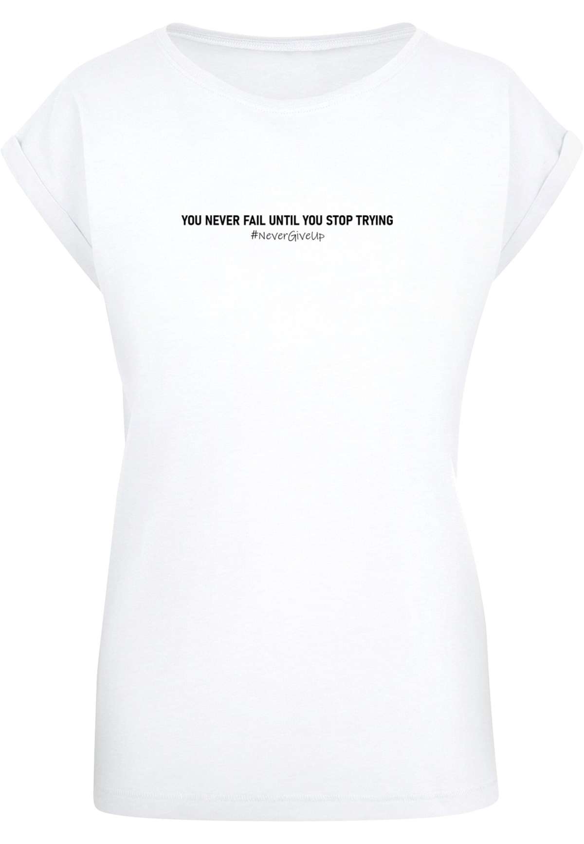 футболка »Damen Ladies Never Give Up Extended Shoulder Tee«