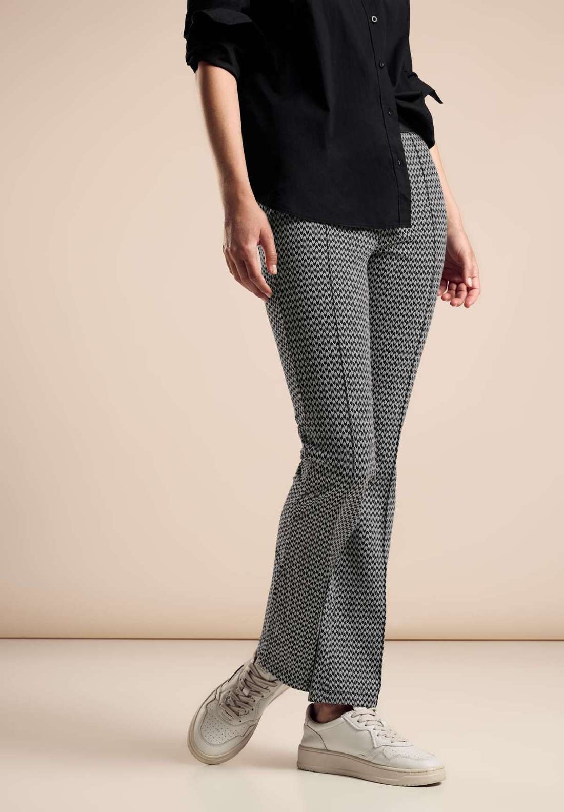 Брюки из ткани с жаккардовым узором, зауженного кроя. Style HOPE