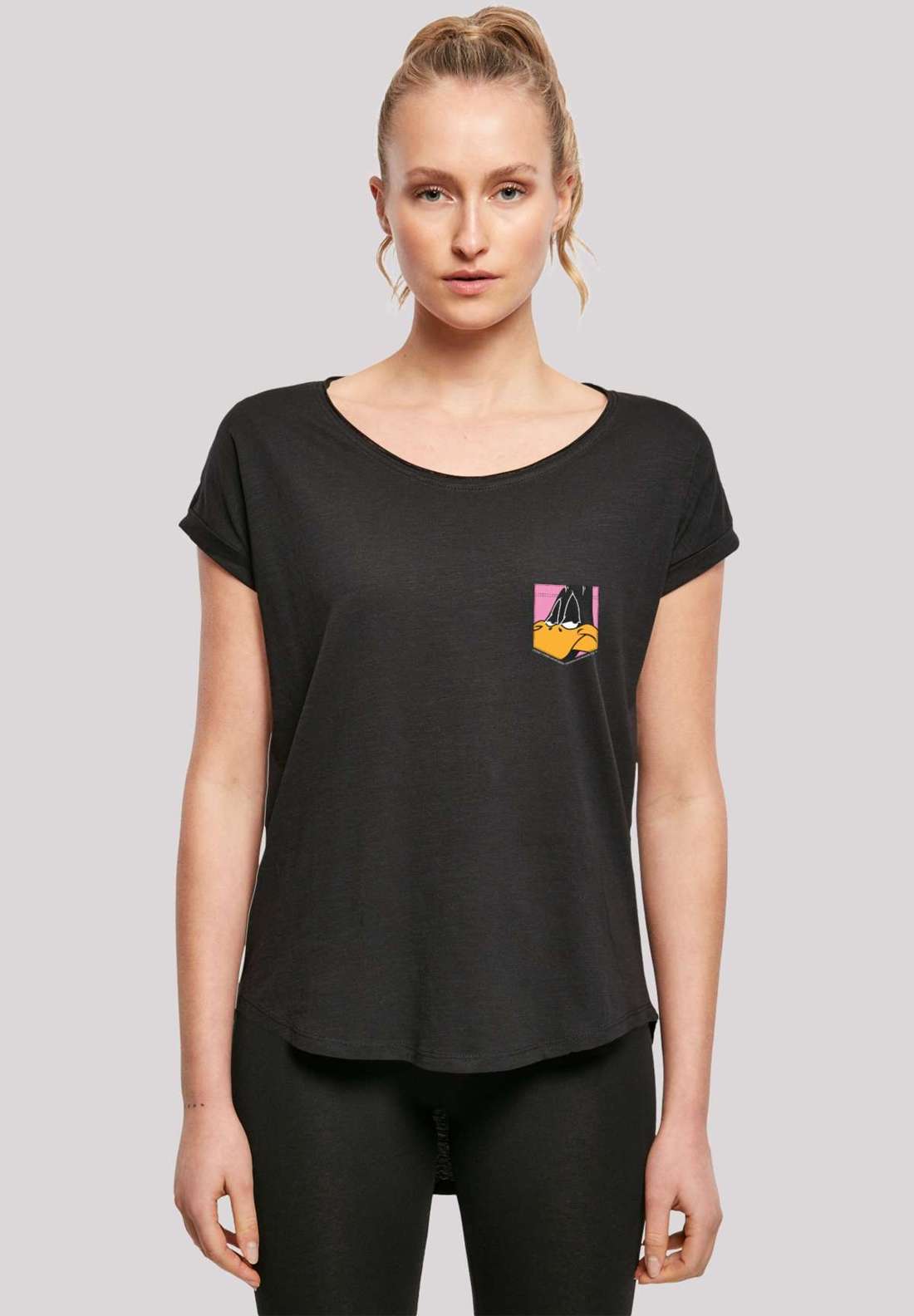 футболка Looney Tunes Daffy Duck Face Faux Pocket