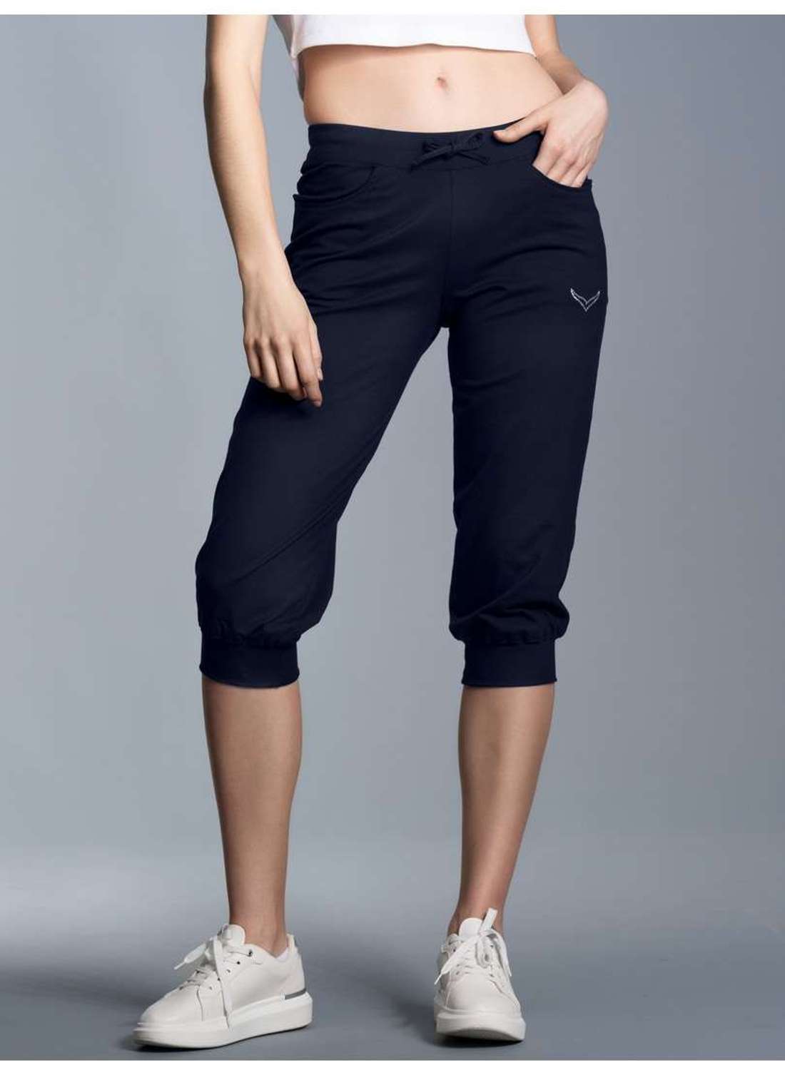 Брюки из джерси TRIGEMA Hüfthose mit Kristallsteinen