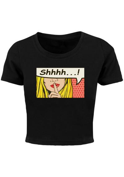 футболка Damen Ladies Silent Sign Comic Cropped Tee