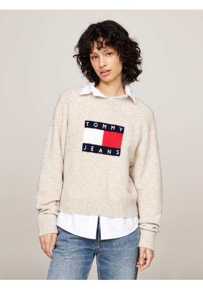 Вязаный свитер в крапинку с логотипом-флагом TJW MELANGE FLAG SWEATER EXT