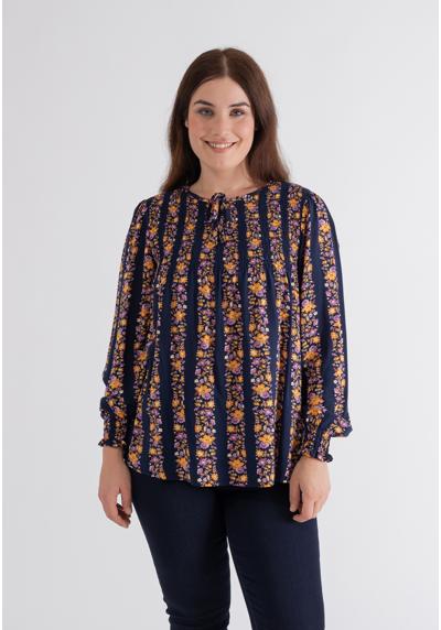 Классическая блузка великолепного полосатого дизайна с цветочным принтом.