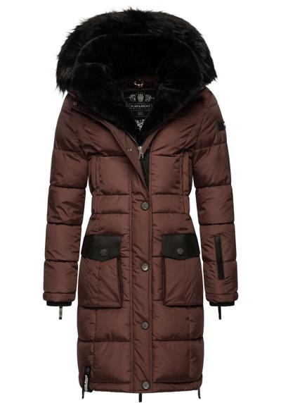 Стеганое пальто, стильная зимняя парка с элегантным искусственным мехом.