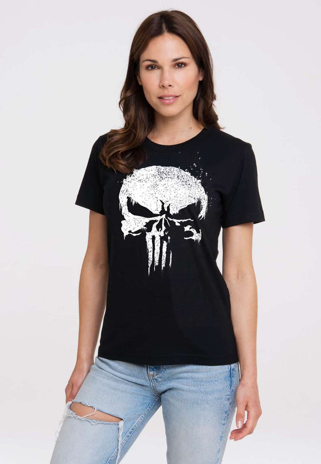 Футболка с лицензионным принтом Marvel - Punisher TV Skull