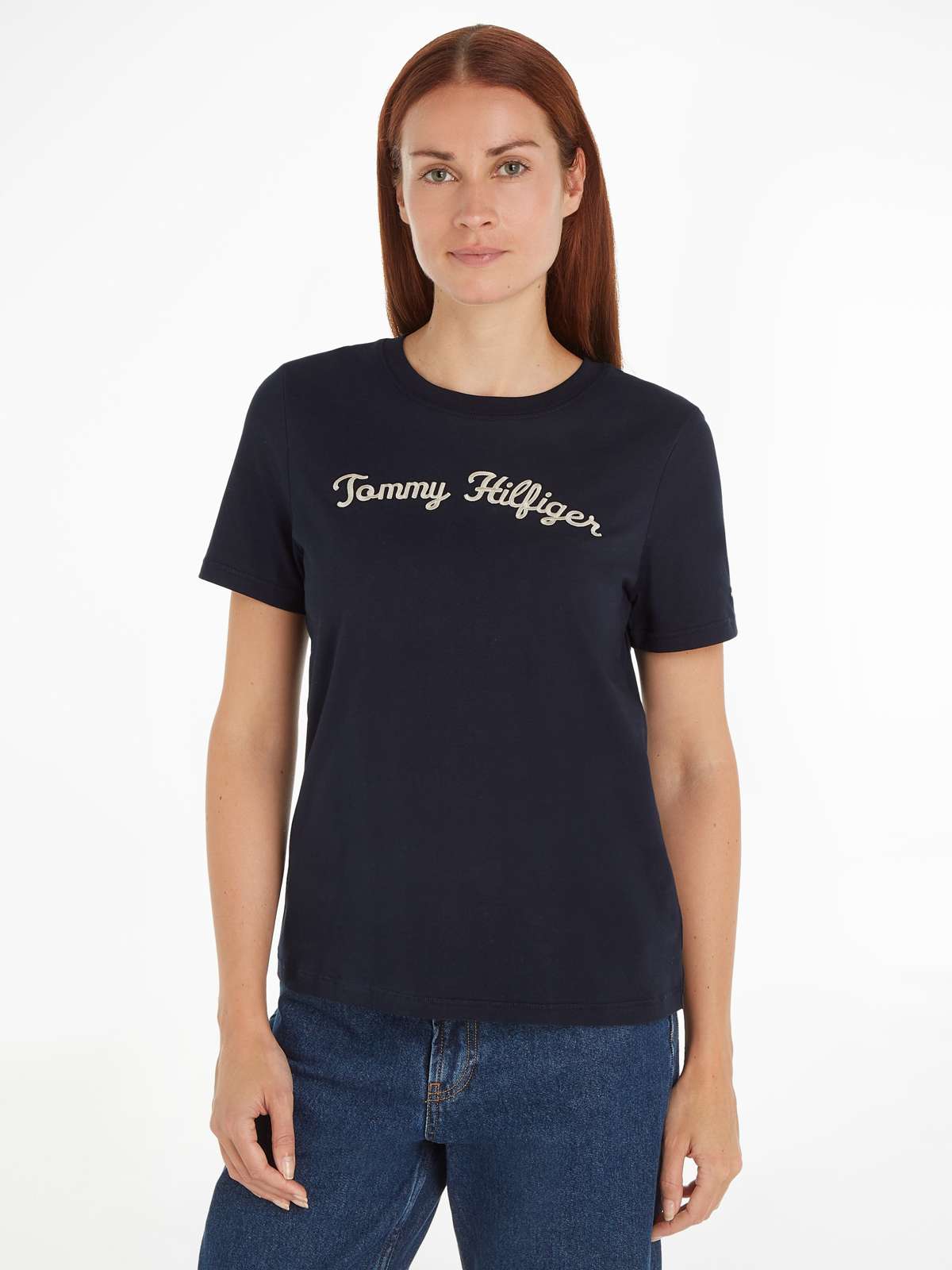 Рубашка с короткими рукавами и надписью Tommy Hilfiger Script. »REG SCRIPT C-NK SS«