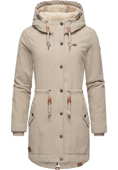 Зимняя куртка с капюшоном, стильное женское вельветовое пальто с капюшоном.