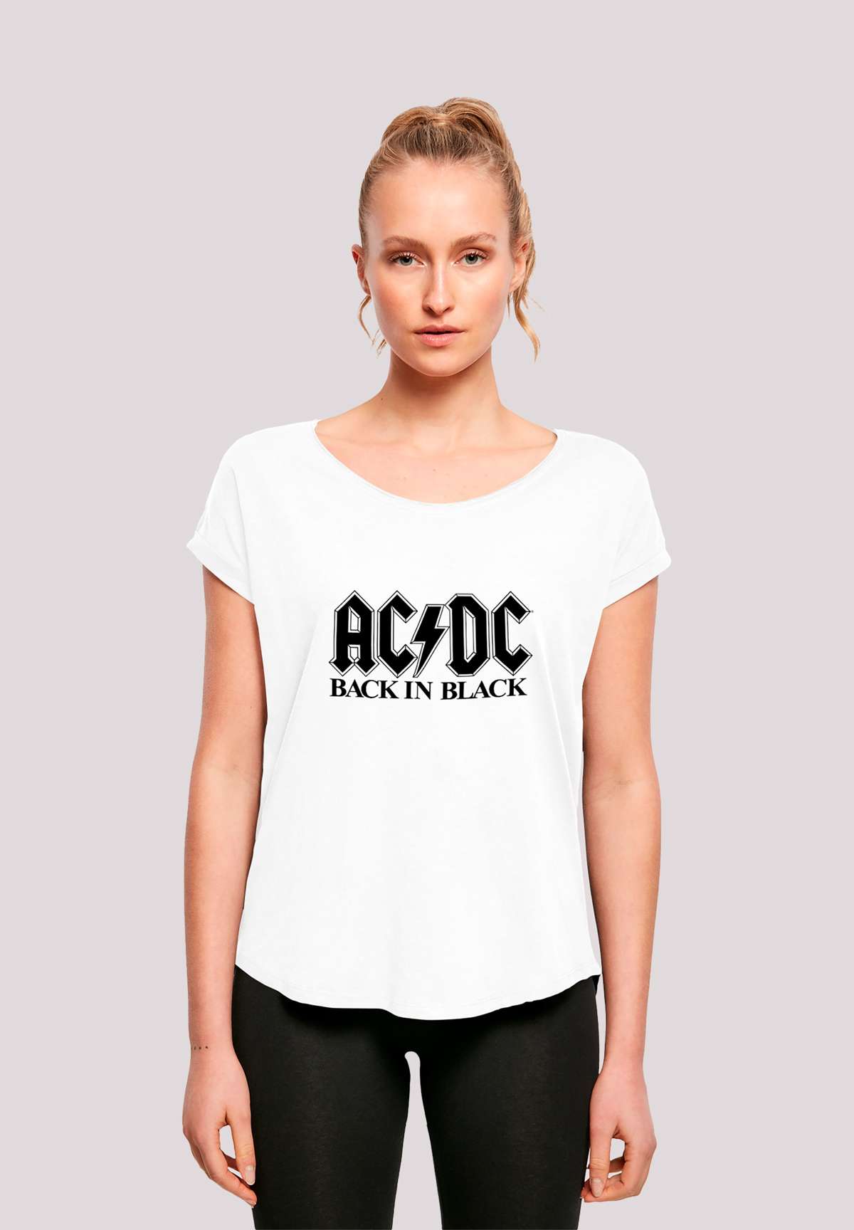 футболка ACDC Back In Black Logo Ladies Long T-Shirt