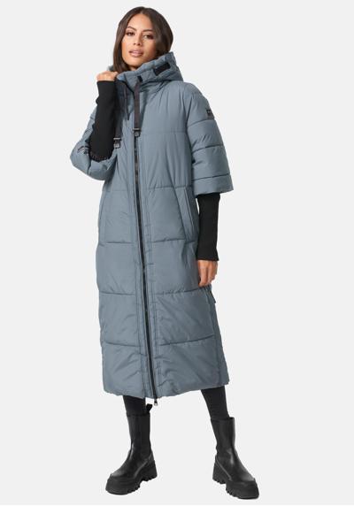 Стеганое пальто, длинное зимнее пальто с рукавами в рубчик.