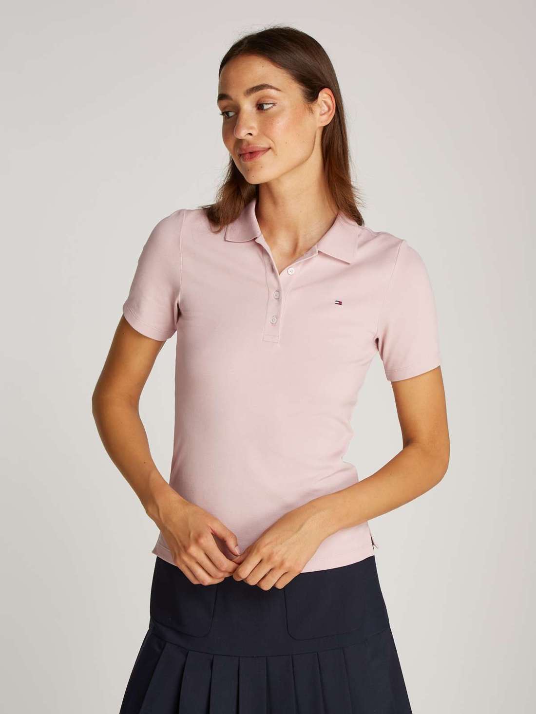 Рубашка-поло с вышивкой логотипа и разрезами по бокам 1985 Slim Fit Pique Premium