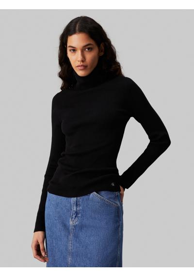 Свитер с высоким воротником и нашивкой-логотипом WOVEN LABEL ROLL NECK SWEATER