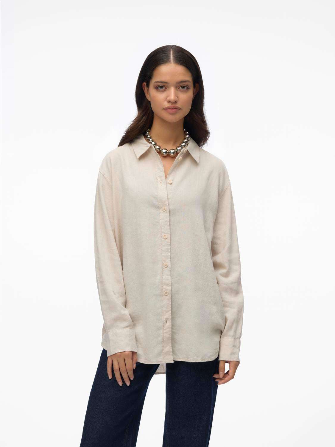 Рубашка-блузка »VMLINN LINEN LS SHIRT WVN NOOS«