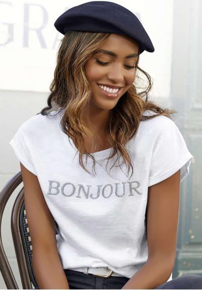 футболка mit Frontdruck "Bonjour"