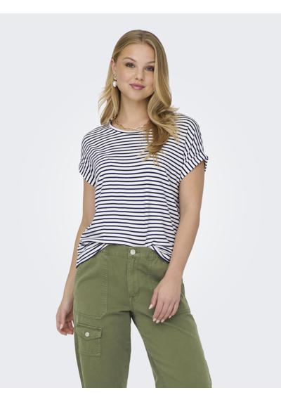 Футболка с манжетами на руке ONLMOSTER STRIPE S/S O-NECK TOP JRS NOOS