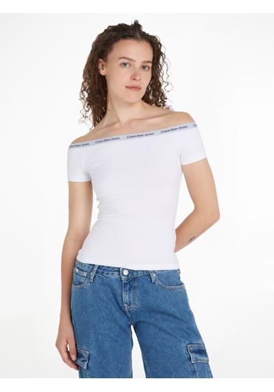 Футболка с надписью-логотипом LOGO ELASTIC BARDOT TOP