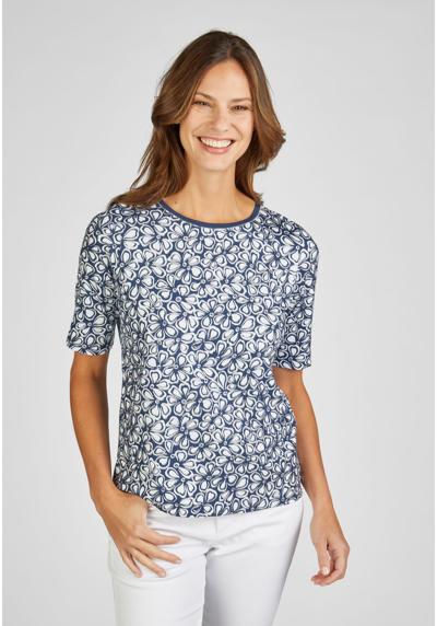 Рубашка с принтом T-Shirt blau gemustert