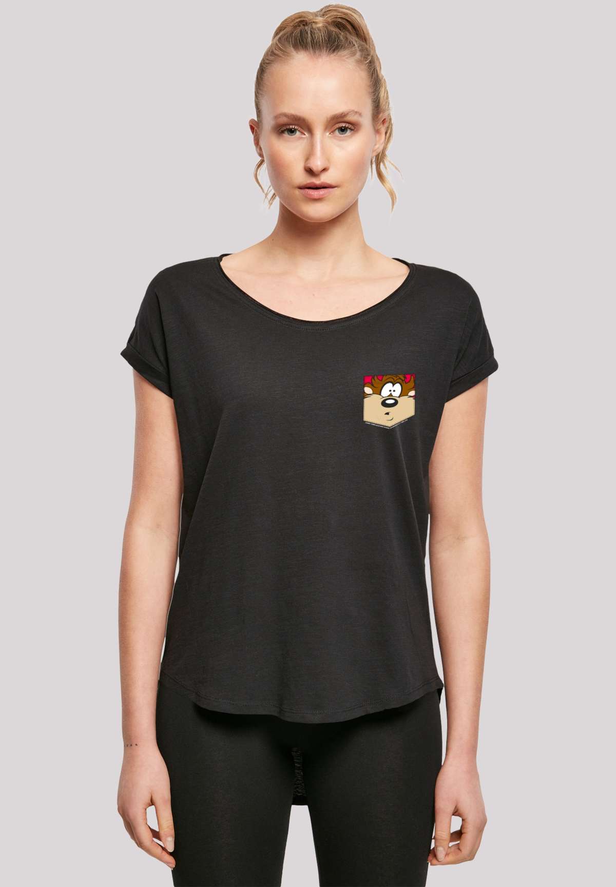 футболка »Looney Tunes Tasmanian Devil Face Faux Pocket«