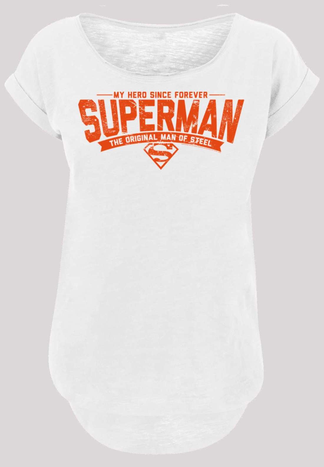 Рубашка с коротким рукавом Damen Superman My Hero -BLK with Ladies Long Slub Tee
