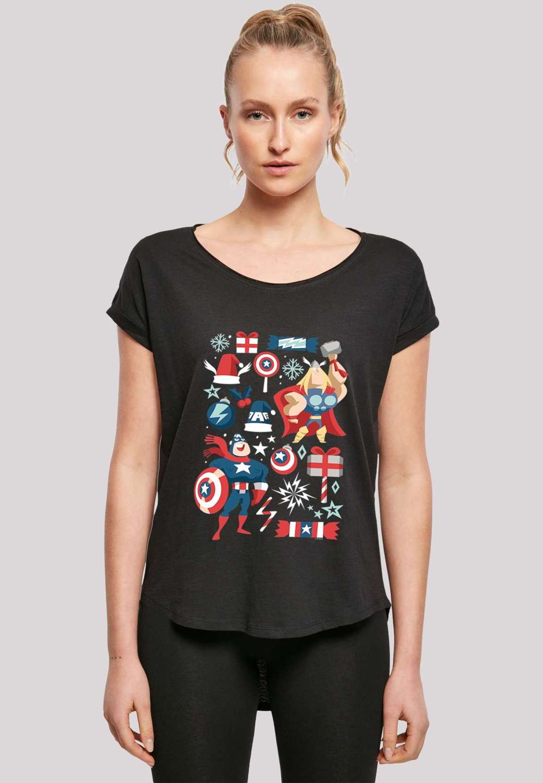 футболка Marvel Thor And Captain America Christmas Day