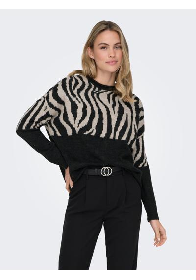 Свитер с круглым вырезом ONLJADE ZEBRA LS O-NECK CC KNT