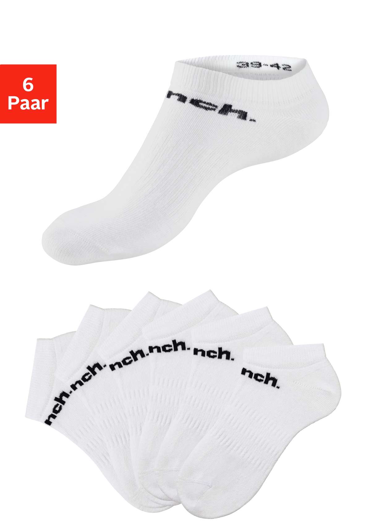 Носки спортивные, (упаковка, 6 пар), носки-кеды с классической надписью-логотипом