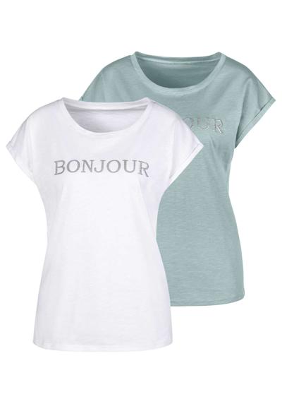 футболка mit Frontdruck "Bonjour"