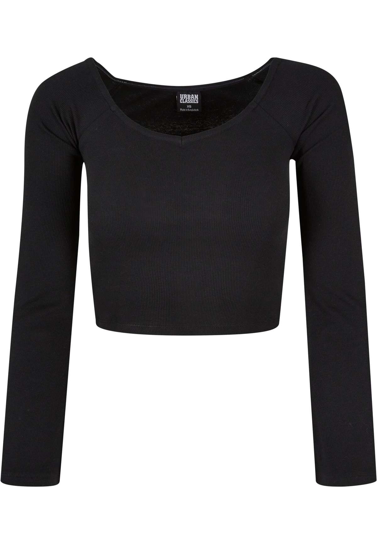 Рубашка с длинным рукавом »Urban Classics Damen Ladies Short Rib Wide V-Neck Longsleeve«