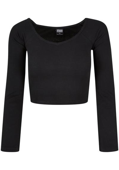 Рубашка с длинным рукавом »Urban Classics Damen Ladies Short Rib Wide V-Neck Longsleeve«