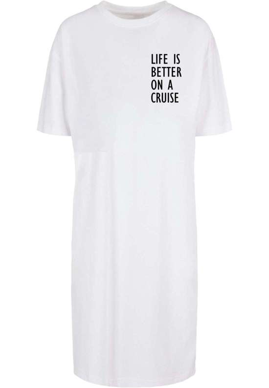 Платье-рубашка Damen Ladies Life Is Better Oversized Slit Tee Dress