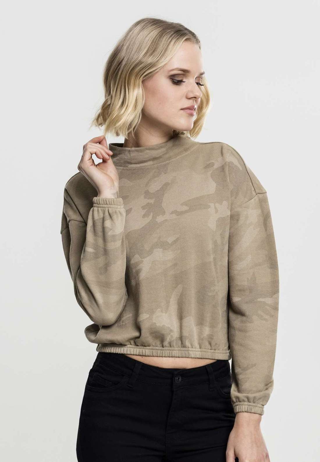 толстовка Urban Classics Damen Ladies Camo Turtleneck Crew