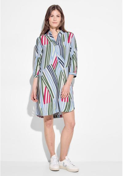Платье-блузка с яркими полосками