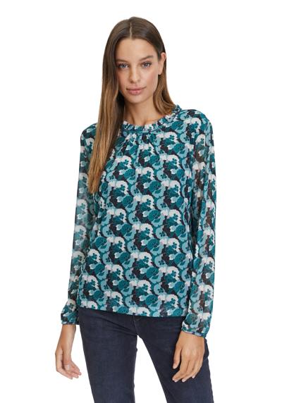 Рубашка с коротким рукавом Betty & Co Blusenshirt mit gekräuseltem Ausschnitt