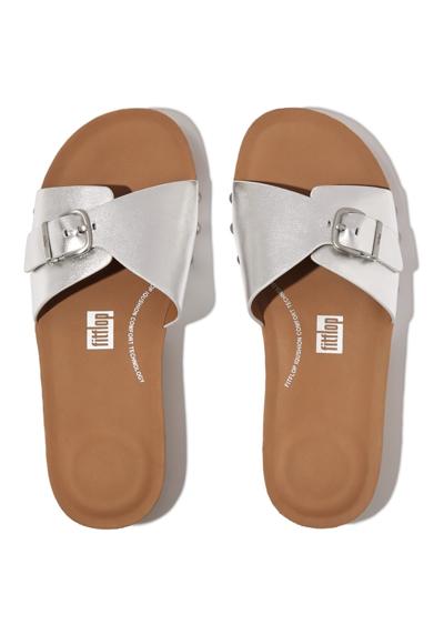 Мул»IQUSHION ADJUSTABLE BUCKLE METALLIC-LEATHER SLIDES«