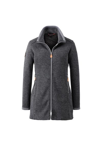 Вязаное пальто, исключительное пальто тонкой вязки с контрастными деталями.