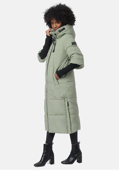 Стеганое пальто, длинное зимнее пальто с рукавами в рубчик.