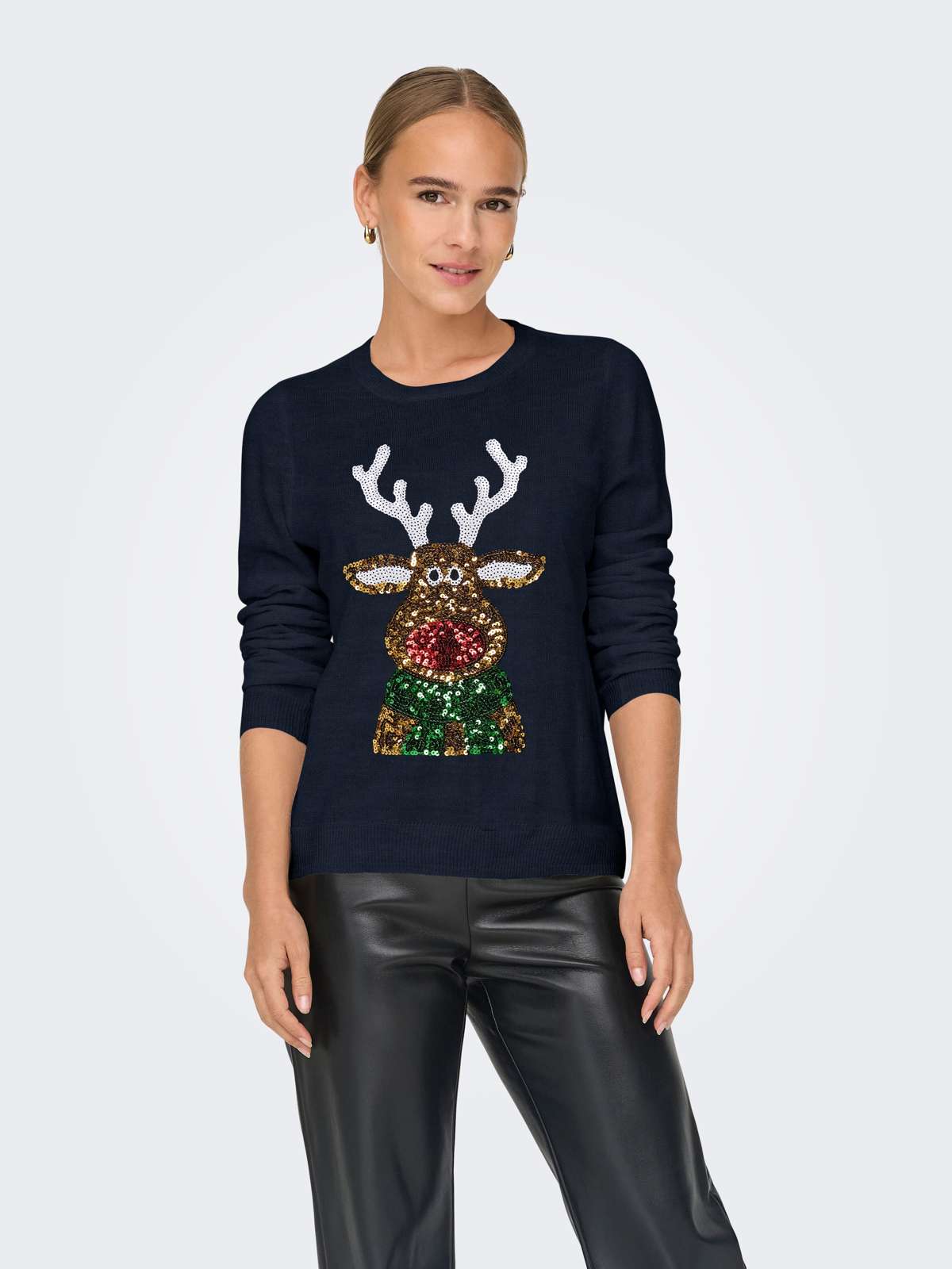 Рождественский свитер »ONLXMAS LS O-NECK MIX DETAIL BOX KNT«