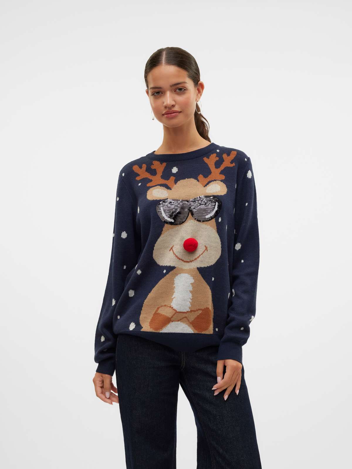 Рождественский свитер »VMNEWTINSEL LS O-NECK BLOUSE XMAS«