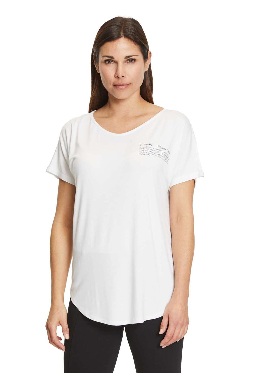 Рубашка с коротким рукавом Oversize-Shirt mit V-Ausschnitt