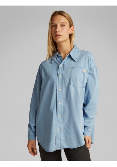 Джинсовая блузка с вышивкой логотипа OVERSIZED LS DENIM SHIRT