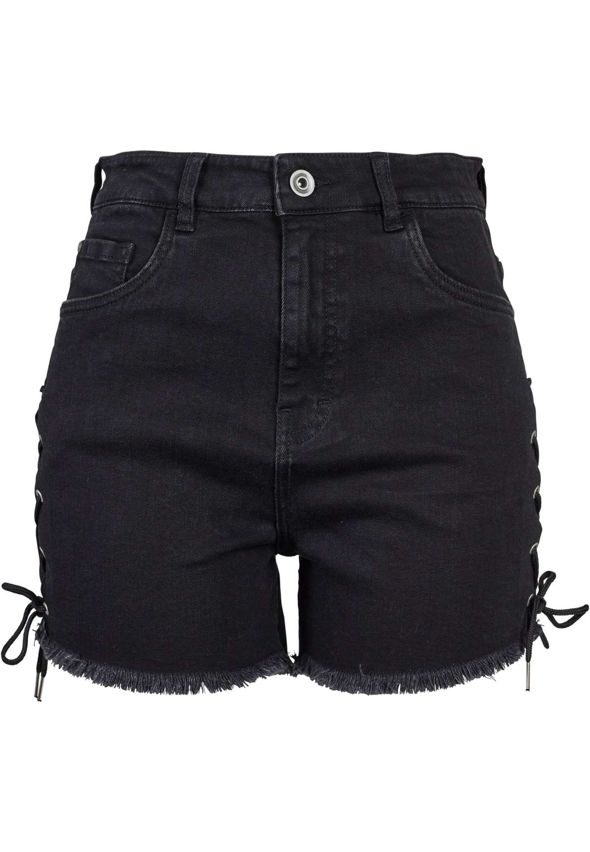 Тканевые брюки Urban Classics Damen Ladies Highwaist Denim Lace Up Shorts