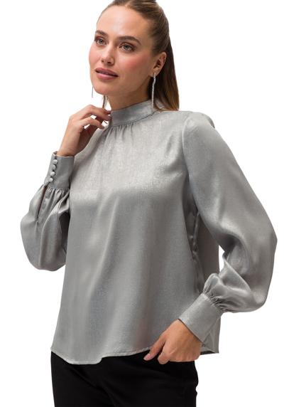 Классическая блузка zero Glitzerbluse mit Stehkragen