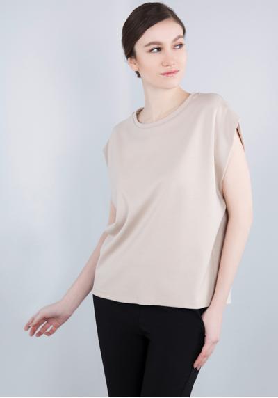 футболка Ärmelloses "Punto Milano" Shirt mit eingeschlagen Armlochdetail