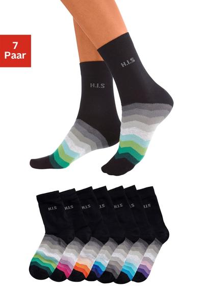 Базовые носки, (упаковка, 7 пар), с черным голенищем