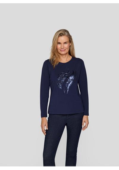 Рубашка с принтом Langarmshirt mit glänzendem Print