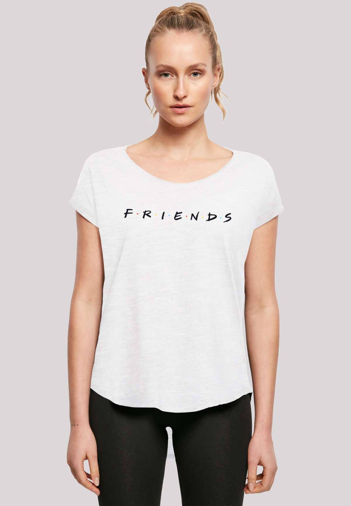 футболка »Long Cut T Shirt `FRIENDS TV Serie Text Logo WHT`«