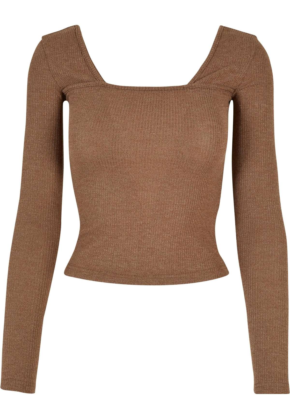 Длинный рукав Urban Classics Damen Ladies Rib Squared Neckline Longsleeve