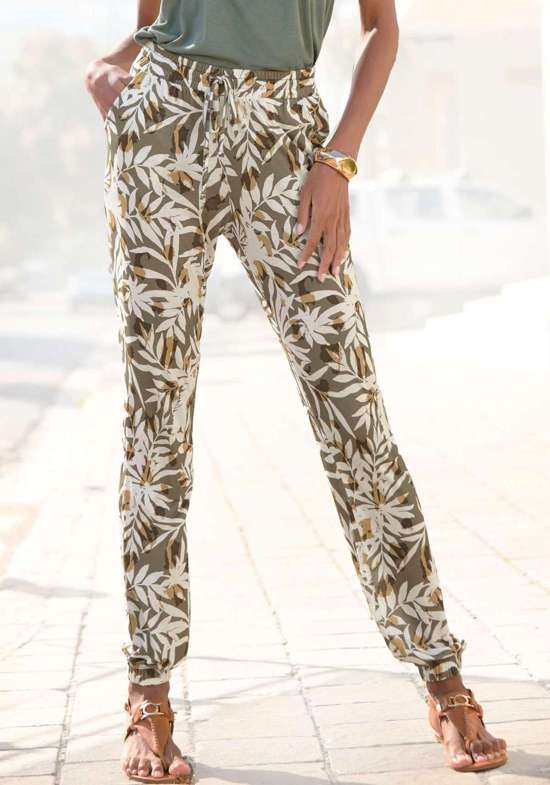 Брюки из джерси с принтом по всей поверхности